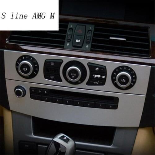 Car styling Car Interior Trim Air conditioning CD control panel decoration Stickers cover for BMW e60 5 series auto accessories