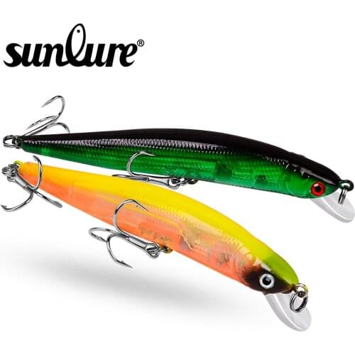 2019 Sunlure Top Sale 8.37g-0.3oz 1pc The Minnow Painting Fishing lure Bait 5 color 3.94"-10cm Fishing Tackle With BKB Hook