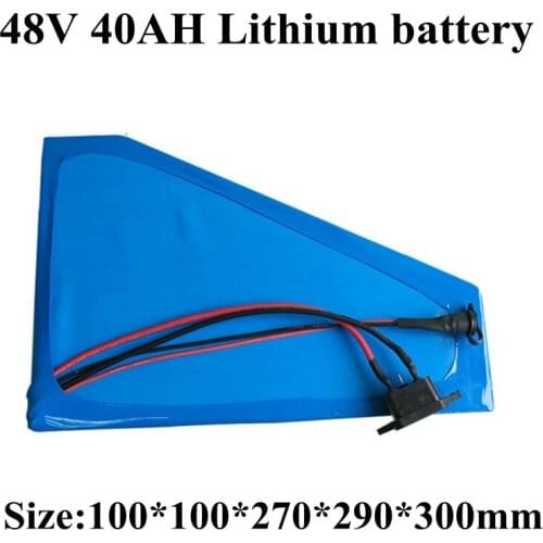 Triangle 48V 40Ah Lithium Li Ion Battery Pack with Bms for 3000W 2000W Ebike Electric Bicycle Mountain Ebike Fat Bike +5A Charge