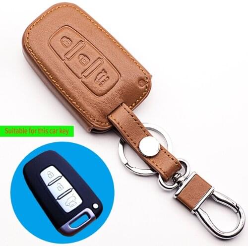 Top layer leather Genuine Leather car key cover for Kia Ceed RIO K2 K5 i2020 iX35 HB20 car dust collector car keys accessories