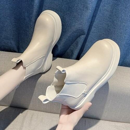 Boots Women New 2021 Shoes Luxury Designer Round Toe Rock Mid Calf Ladies Fashion Lolita Mid-Calf Autumn Rubber Low Hoof Heels