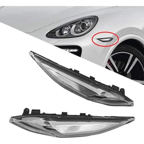 1Pair Car Plastic White Front Side Marker Lamp Light 95863107100 95863107200 Fit for Porsche 958 Cayenne 2011-2013 2014