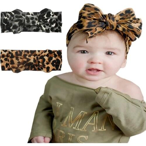 1PC Kids Girls Headbands Bohemia Leopard Floral Bow Knot Headbands Elasticity Stretch Ribbon Flower Hair Band Accessories 20Jan