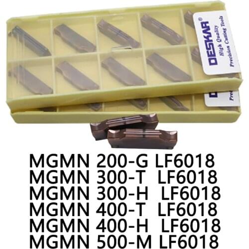 10PCS DESKAR MGMN200-G LF6018 300-T 300-H 400-T 400-H 500-M LF6018 CNC lathe Grooving Turning Carbide Insert For Stainless steel
