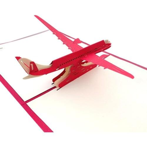 10pcs Handmade Kirigami Origami Aircraft 3D Pop UP Greeting Invitation Card For Wedding Birthday Christmas Party Gift