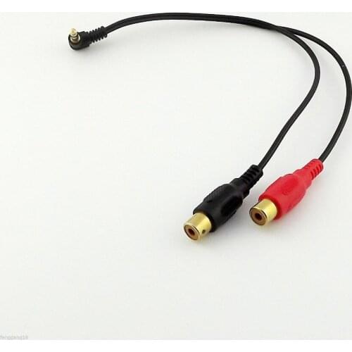 10pcs Gold 3.5mm 1/8" Stereo Male Angle to 2 RCA Female Adapter Audio Y Splitter Cable 25cm