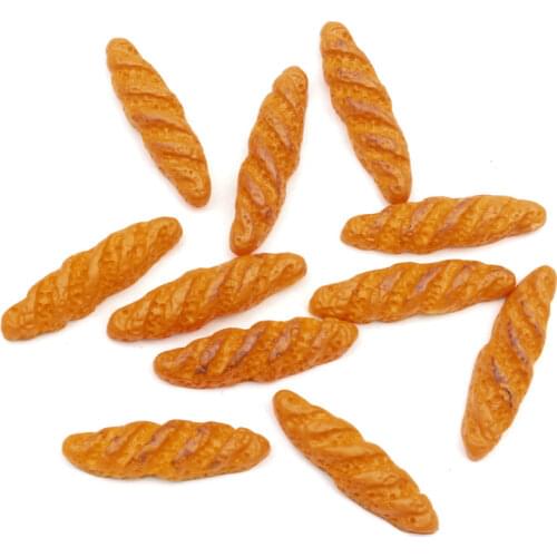 LF 20Pcs 26x7mm Brown Bread Resin Cabochon Flatback Decoration Crafts Embellishments For Scrapbooking Diy Accessories