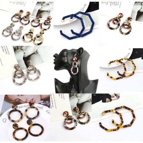 2019 New Acrylic Drop Earring For Women Wedding Jewelry Boho Elegant Earrings For Women Statement Jewelry Party Gift Wholesale