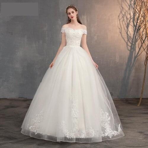 2021 Off The Shoulder Wedding Dress Applique Lace Vintage Bride Dress Princess Dream Wedding Gown China Bridal Gowns