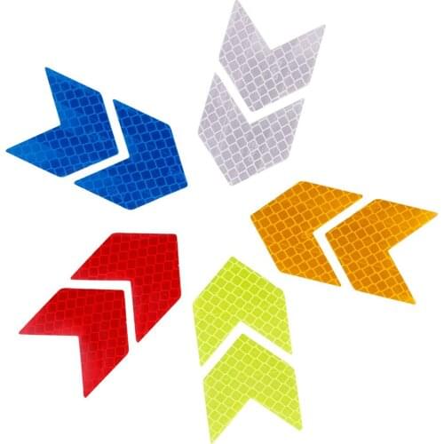 4 Piece/set Car Reflective Sticker Warning Decals Arrows Pattern Motorcycle Auto Tail Bar Bumper Sticker Safety Mark
