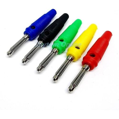 5pcs Copper Solderless 4mm Banana Plug 32A Audio Speaker Connector Amplifier Speaker Terminal Cable Terminal 7Pins