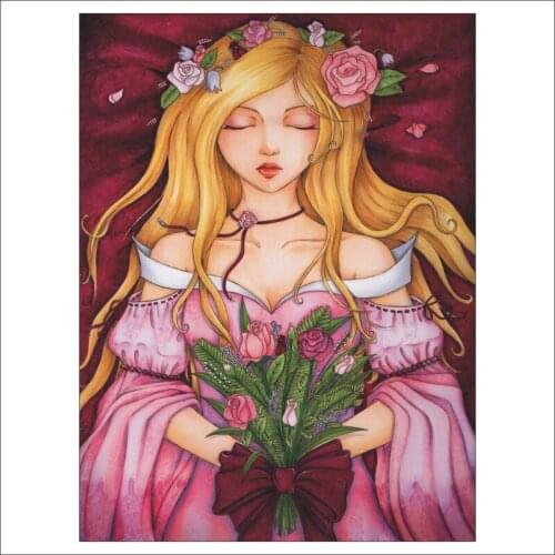 5D DIY Diamond Mosaic Cartoon Girl Diamond Embroidered Cross Stitch Set Square Diamond Painting Mural Home Decor T183