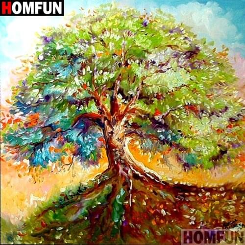 Homfun Full Square/Round Drill 5D DIY Diamond Painting "Color tree landscape" 3D Embroidery Cross Stitch Home Decor Gift A10833