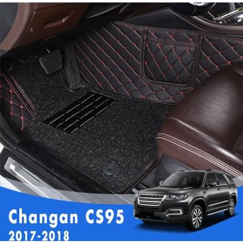 Car Floor Mats For Changan CS95 2018 2017 Double Layer Wire Loop Carpets Car Accessories Custom Car Styling protection Foot Pads