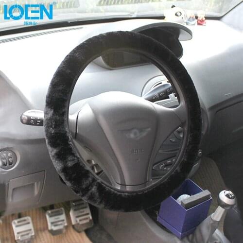 LOEN Soft Warm Plush Winter Car Steering-Wheel Cover Elastic Steering Wheel Cover Auto Supplies Cars Accessories 36CM-37CM