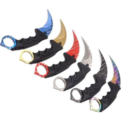 CS GO Fixed Karambit Knife Tactical Pocket Knife 440C Stainless Steel Blade Camping Hunting Knives Outdoor Survival EDC Tool