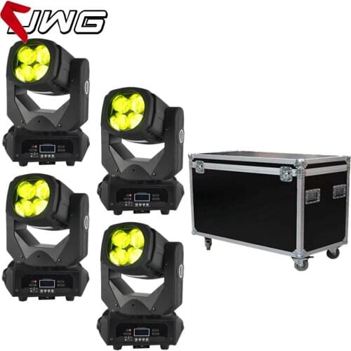 Flycase Package 4pcs/lot 100W 4Eyes 25W LED Moving Head Beam Light Disco Party Wedding
