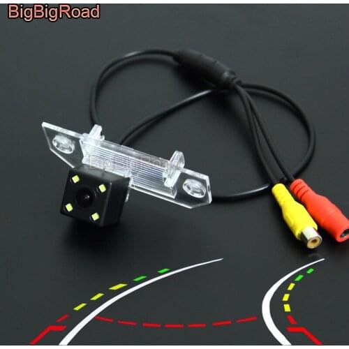 BigBigRoad Car Intelligent Dynamic Trajectory Tracks Rear View Parking Camera For Skoda Octavia Tour 2008 - 2012 / Laura 2006