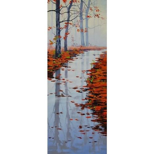 Hand Painted Wall Art Landscape Canvas Painting, Last Autumn by Graham Gercken, Autumn Trees Painting, Home Decor