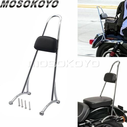 20" Tall Sissy Bar Passenger Backrest Pad Cushion for Harley Sportster XL 883R Custom 883C 1200C Sport 1200S Hugger XLH 833 1200