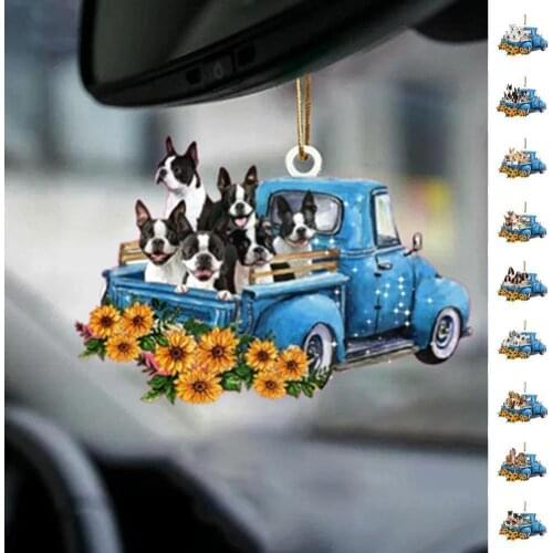 Puppy Pendant Car Hanging Backpack Ornaments Cute Dog Interior Accessories Home Car Hanging Room Decor Ornament Keychain De E0A5