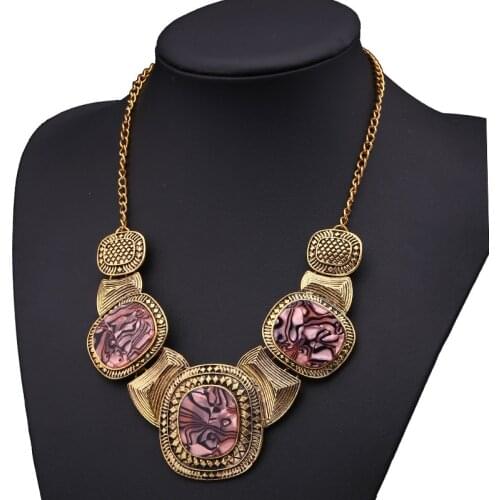 LZHLQ Women Vintage Necklace Boho Bohemian Necklace Punk Style Necklace Fashion Accessories Ethnic Metal Jewelry