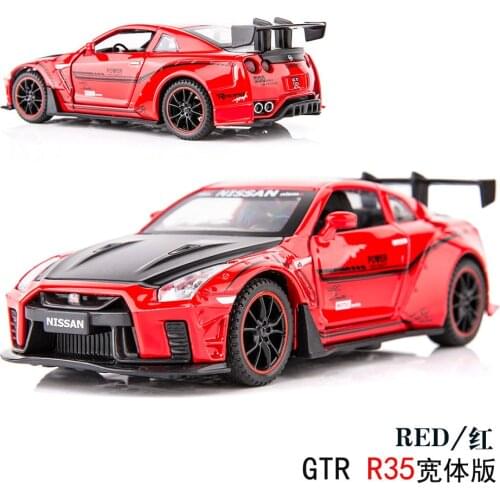 1:32 Scale Alloy Diecast Racing Car Model For Nissan GT-R R35 Collection Pull Back Toys Car With Sound&Light