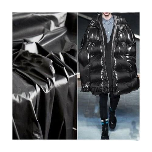 Matte black glossy coated down jacket fabric High-end laser clothing fabric