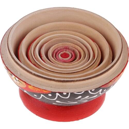 Delicate Red Woman Girl Russian Babushka Matryoshka Nesting Dolls New Year Gift Home Office Ornaments 10 Pieces Set