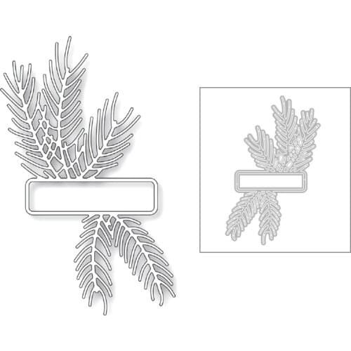 2020 New Chat Bubble Box and Edge Leaf Embossing Metal Cutting Dies For Scrapbooking Label Greeting Card Paper Making No Stamps