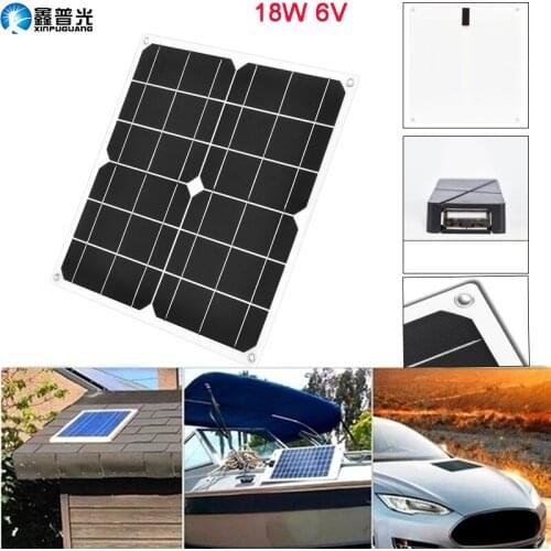 Xinpuguang flexible solar panel 6v 18w portable solar charger 20w outdoor 5v usb for mobile cell phone tablet camping hiking
