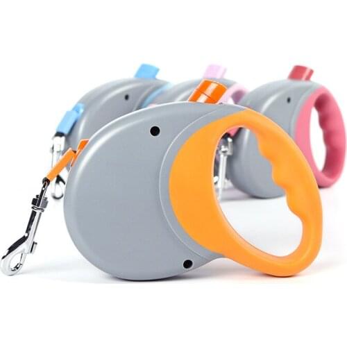 Pet Dog Cat Multicolor Nylon Automatic Retractable Traction Rope Non-slip Rubber-Coated Telescopic Outgoing Durable Pet Supplies
