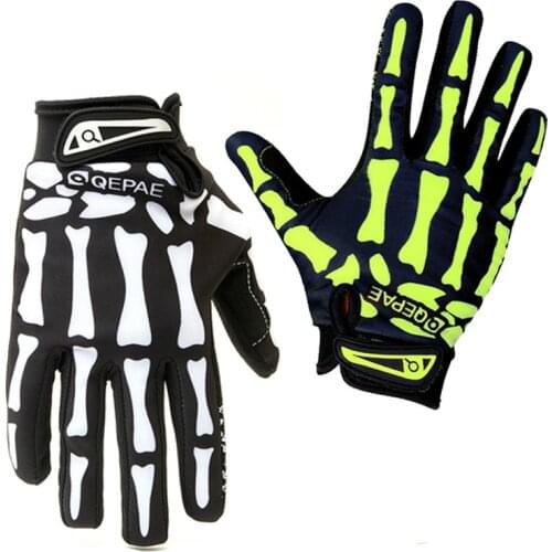 Motorcycle Skeleton Gloves Men Winter Racing Motocross Enduro Pitbike Cycling Goalkeeper Protection Full Finger Women Black