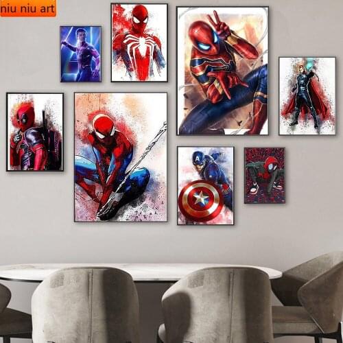 Spiderman Captain America Diamond Painting Marvel Avengers Diamond Inlaid DIY Full Diamond Embroidery Living Room Home Decor