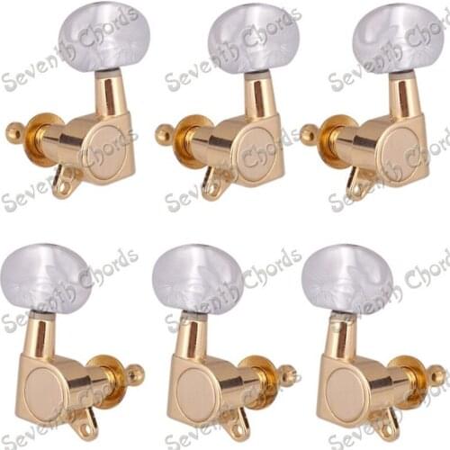A set of 6 Pcs Gold Sealed gear String Tuning Peg Tuner Machine Head for Acoustic Electric guitar accessories parts