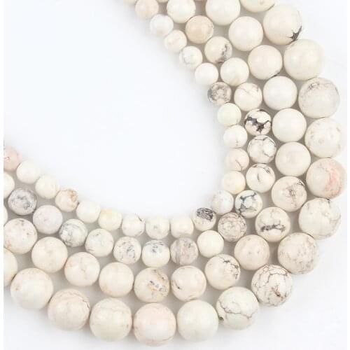 Natural Stone Matte White Mongolia Howlite Top Quality Round Loose Spacer Beads For Jewelry Making Diy Bracelet 15”Inch 6/8/10mm