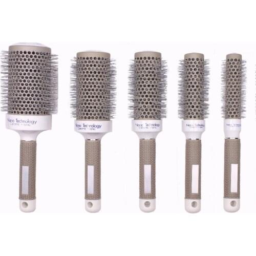 Nylon Heat-resistant Ceramic Brush Ionic Nano Technology Round Hair Brush CB-97 High Quality 5pcs/set