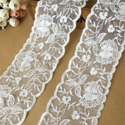 3 Yards Ivory White New Soft Cotton Lace 7.5cm Wide Embroidery Garment Accessories DIY Bridal Dress Lace Sewing Patchwork