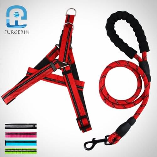 FURGERIN Collar Dog Leash pet dog vest harnesses Dog Necklace for Pet Harness for Large Medium Small Dogs Lead