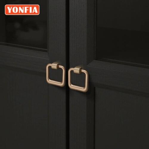 YONFIA 3683 Black Gold Silver Furniture Closet Drawer Pull Ring Handle Knob Modern Kitchen Cabinet Handle For Wardrobe Door