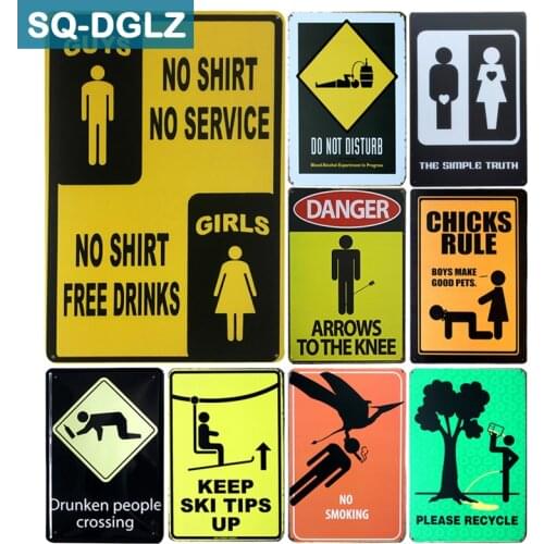 [SQ-DGLZ] Hot Danger Instruction Metal Sign Wall Decoration Tin Sign Vintage Metal Signs Home Decor Painting Plaques Art Poster