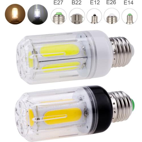 LED cob Corn Bulb 12W 16W E27 E12 E26 E14 B22 COB White Light 60W 80W Incandescent Lamp Home Chandelier Decor Ampoule