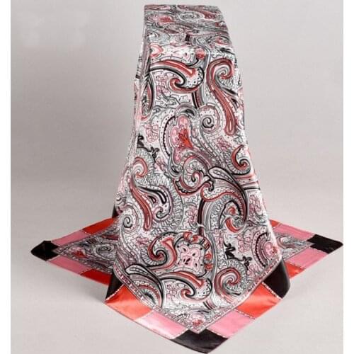 New 2020 Retro Perez Cashew Flower Satin square Hairband hijab cool shawl ladies foulard femme headband hair bufanda mujer shawl