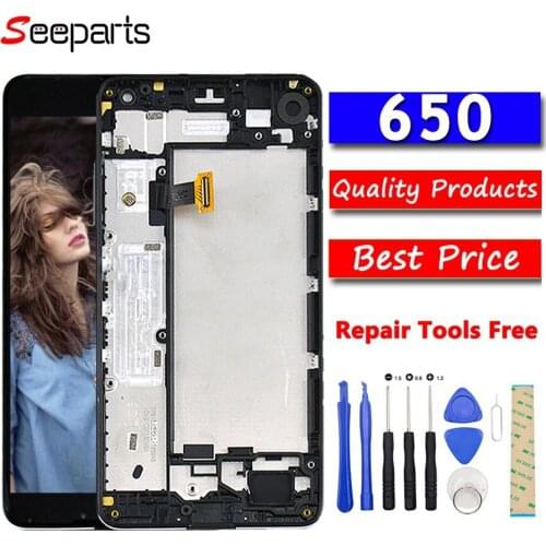 For Microsoft Nokia Lumia 650 LCD Display Touch Screen Digitizer Sensor Assembly With Frame For 5.0" Lumia 650 LCD Replacement