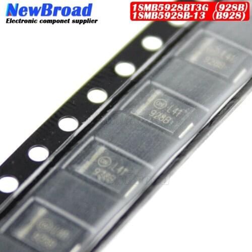 10PCS Silk screen printing B928 928B 1SMB5928B-13 1SMB5928BT3G 13V 3W SMB Zener Diode