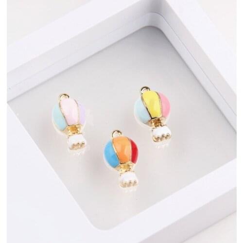 10 pcs/lot Alloy Dripping pendant Hot Air Balloon diy handmade earrings jewelry material Bag accessories Hair Accessories