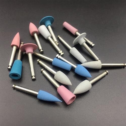 10pcs Dental Silicone Grinding Heads Teeth Polisher for Low-speed Machine Polishing Dental Materials