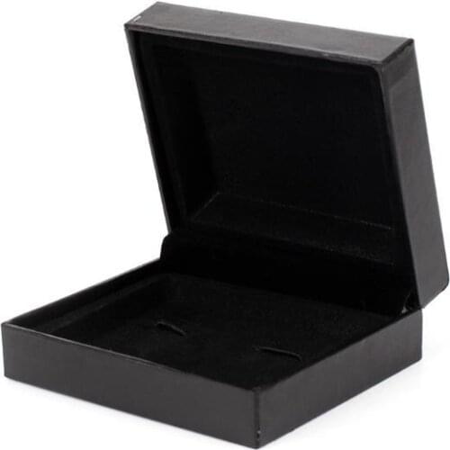 100pcs/lot Plastic Black Cufflinks Box 74x64x25mm Cuff Links Packing Storage Case Jewelry Boxes Wholesale SN3653