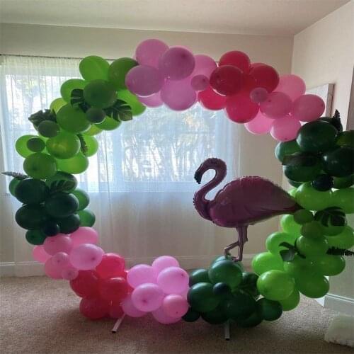 108pcs Flamingo Balloons Garland Arch Kit Hot Pink Latex Balloon Dark Green Globos Hawaiian For Tropical Summer Party Decoration