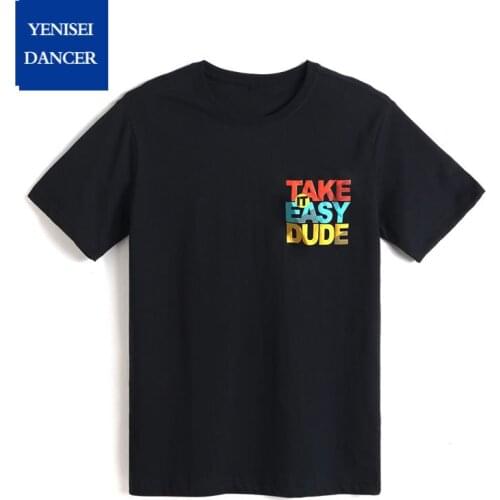 2020 New Summer T Shirt Men Short Sleeve Cartoon Letter Print Teen T-shirt for Students Minimalist High Quality Teeshirt